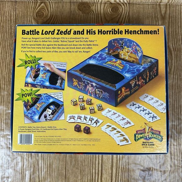 Vintage Power Rangers Battling Dice Game Rare Milton Bradley 1994‎ Complete - Picture 3 of 16